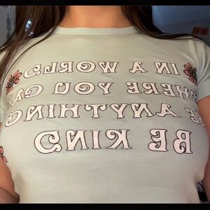 baby blue urban outfitters graphic top